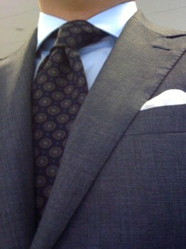  Midnight Blue Pattern Challis Wool Tie #4 