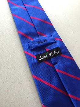  Fuchsia on Sky Blue Striped Silk Tie #RST-71 with Monogram 