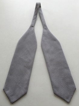  Black & White Hounds Tooth Silk Formal Ascot #4 