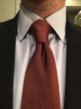  Burnt Orange Oxford Weave Silk Tie #FFXT-19 