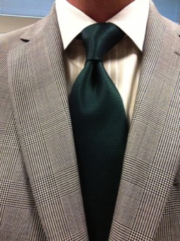  Forest Green Diamond Weave Silk Tie #7 