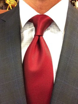  Red Diamond Weave Silk Tie #15 
