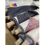 Modern Madder Print Stripe Silk Pocket Squares