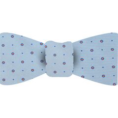 {[en]:Blue & Orange on Light Blue Macclesfield Printed Silk Bow Tie