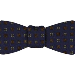 {[en]:Navy Pattern Challis Wool Bow Tie
