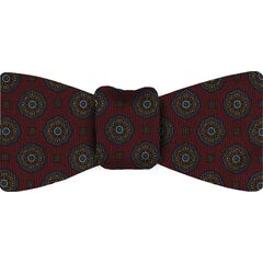 {[en]:Dark Red Pattern Challis Wool Bow Tie