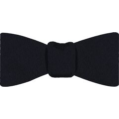 {[en]:Midnight Blue Solid Challis Wool Bow Tie