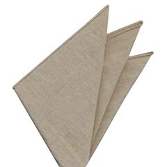 Gray/Brown Belgian Linen Pocket Square