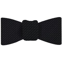 {[en]:Black & Midnight Blue Cashmere/Silk Grenadine Grossa Silk Bow Tie