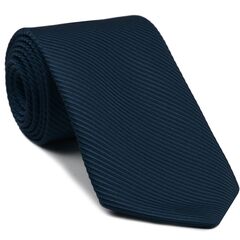 {[en]:Navy Blue Grosgrain Silk Tie