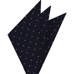 {[en]:Sky Blue Dots on Dark Navy Pin-Dot Silk Pocket Square