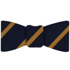 {[en]:Yellow Gold on Navy Mogador Striped Bow Tie