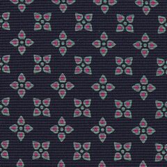 Pink & Light Green on Midnight Blue Macclesfield Print Pattern Silk