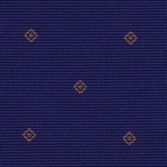 Brown on Blue Macclesfield Print Pattern Silk