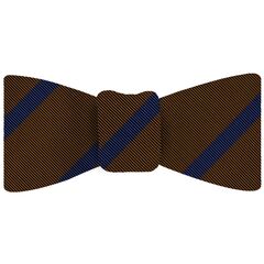 {[en]:Blue on Chocolate Mogador Striped Bow Tie