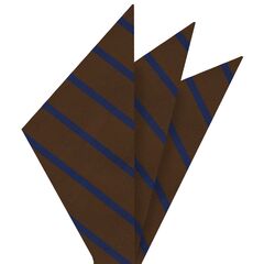 {[en]:Blue on Chocolate Mogador Striped Pocket Square