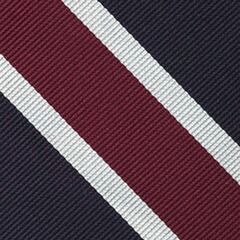 {[en]:Navy Blue, Burgundy & White Reppe Stripe Silk Pocket Square