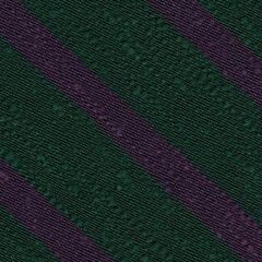 {[en]:Purple on Forest Green Shantung Striped Silk Pocket Square