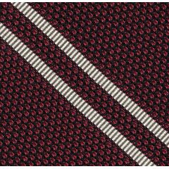 {[en]:Off-White on Red Grenadine Fina Reppe Stripe Silk  Pocket Square