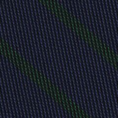 {[en]:Forest Green on Dark Navy Blue Grenadine Fina Stripe Silk Pocket Square