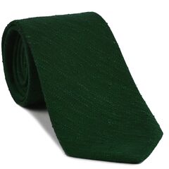 {[en]:Forest Green Shantung Solid Silk Tie
