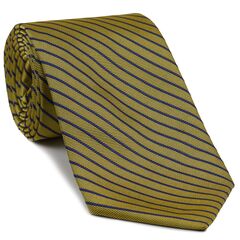 {[en]:Bluish violet on Yellow Corn English Stripe Silk Tie