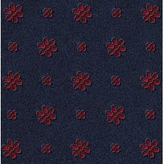 {[en]:Red on Midnight Blue Classic Flower Silk Pocket Square