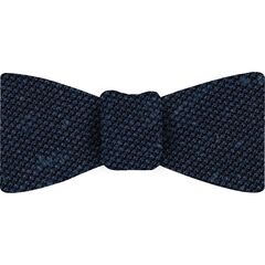 {[en]:Dark Navy Blue Shantung Grenadine Fina Silk Bow Tie