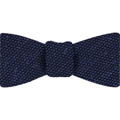 {[en]:Navy Blue Shantung Grenadine Fina Silk Bow Tie