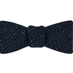 {[en]:Dark Navy Blue Shantung Grenadine Grossa Silk Bow Tie