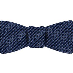 {[en]:Navy Blue Shantung Grenadine Grossa Silk Bow Tie