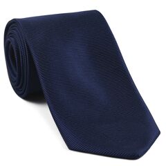 {[en]:Navy Blue Large Twill Silk Tie