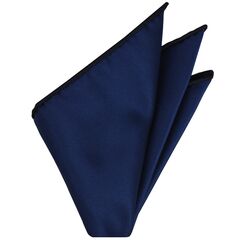 Navy Blue Satin Silk Pocket Square #ESAP-4
