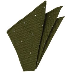 {[en]:Olive Green Grenadine Grossa (Hand Sewn) designs Pocket Square