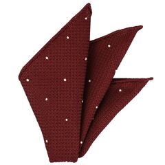 {[en]:Dark Red Grenadine Grossa (Hand Sewn) designs Pocket Square