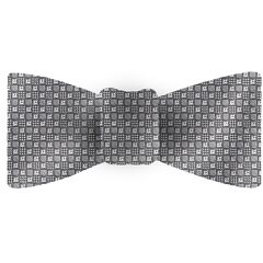{[en]:Silver & Black Formal/Wedding Silk Bow Tie