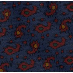 {[en]:Red, Orange, Blue & Green on Slate Blue Macclesfield Printed Wool Tie