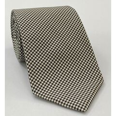 Black & White Shepherd's Check Silk Tie SCHT-4