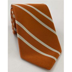 The Longhorn Silk Tie Burnt Orange & White