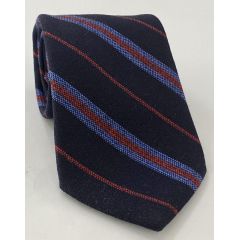 Lavender & Red Stripes on Midnight Blue Wool Tie GSWT-3