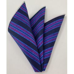 Modern Madder Print Stripe Silk Pocket Square MMSP-5