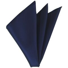 Navy Blue Twill Madder Solid Silk Pocket Square #TMSOP-5