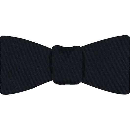 {[en]:Midnight Blue Solid Challis Wool Bow Tie
