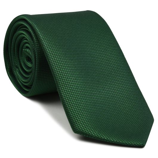 {[en]:Bottle Green Diamond Weave Silk Tie