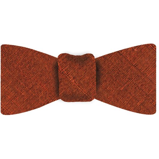 {[en]:Burnt/Orange Thai Rough Silk Bow Tie