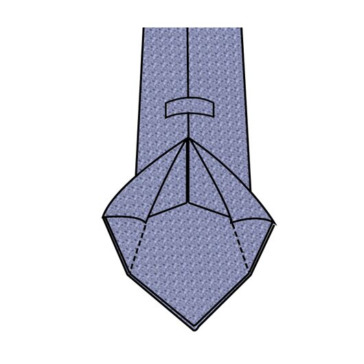 6-Fold Tie Construction With Rolled Edges and No Tipping