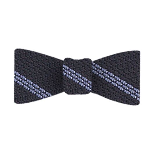 {[en]:Powder Blue Stripe On Midnight Blue Grenadine Bow Tie