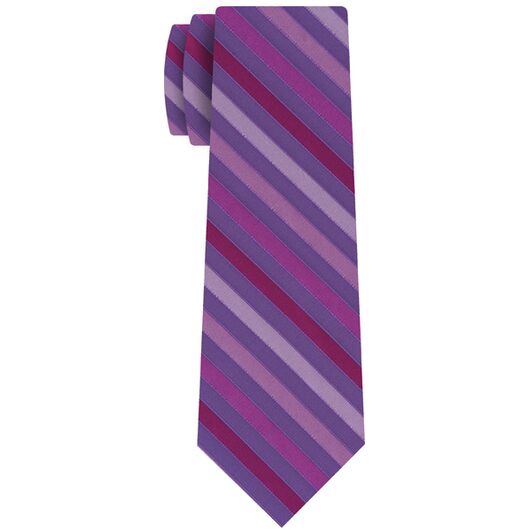 {[en]:Purple, Lavender, Soft Pink & Sky Blue Striped Silk Tie