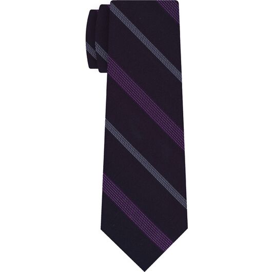 {[en]:Purple & Lavender on Dark Navy Blue Striped Silk Tie
