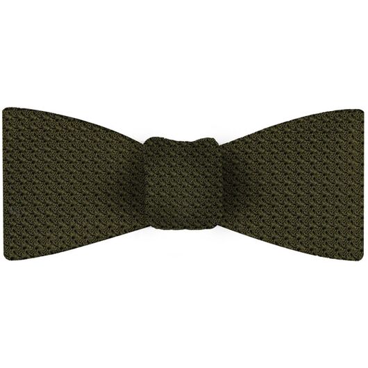 Olive Green Grenadine Grossa Silk Bow Tie #GGBT-18